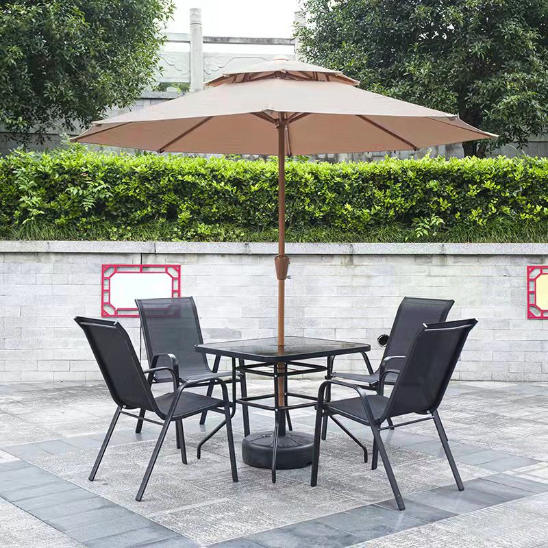 Modern Dining Set 1/5/6/7 Piece Glass Dining Table Set for Outdoor