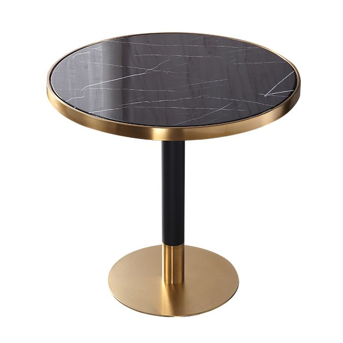 Luxury Style Marble Scratch Resistant Dining Table Single Pedestal Base Round Table for Home