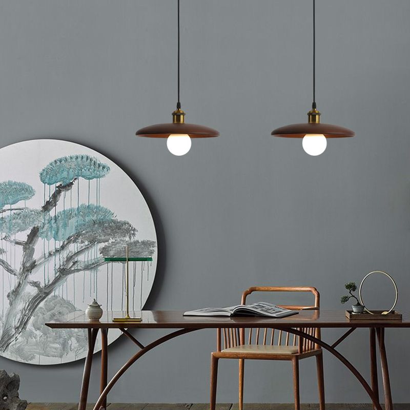 Couvre-pot forme d'éclairage suspendu en bois massif de style moderne 1 lampe de suspension légère pour le chevet