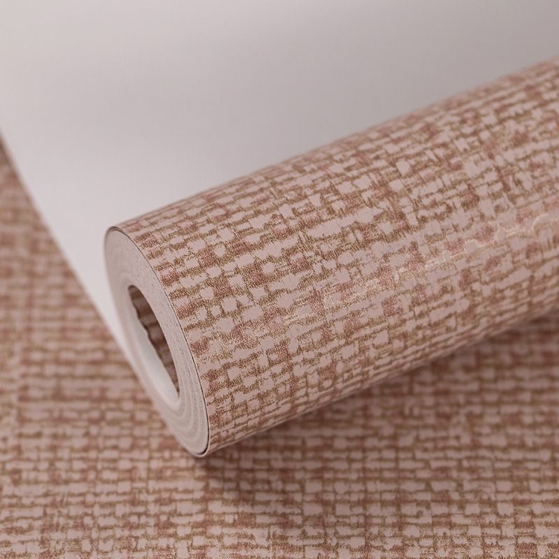 Water-Resistant Linen Surface Wallpaper Roll Non-Woven Fabric Simple Wall Decor for Bedroom