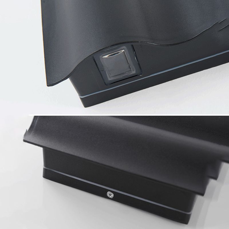Black Rectangular Outdoor LED Wall Lamp in Modern Creative Style Aluminium Waterproof Wall Sconce