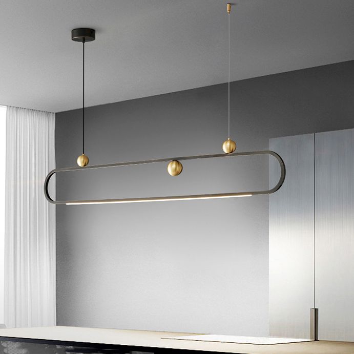 Metal Linear Island Pendant Lights Modern 1-Light Island Pendant Lighting