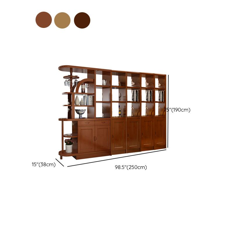 Contemporary 2-drawer Solid Wood 74.8" Tall Accent Cabinet with Doors