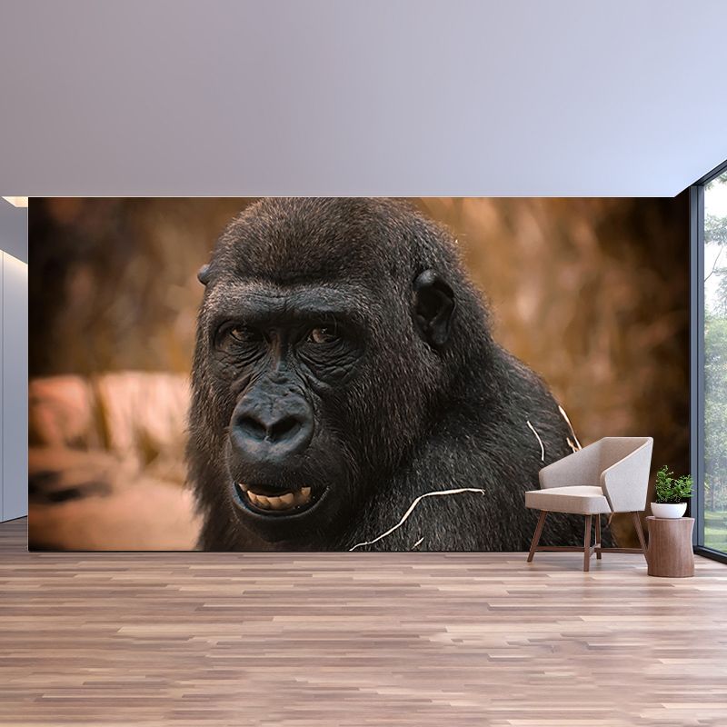 Customized Gorilla Mural Stain Resistant Soft Color Wall Art for Bedroom