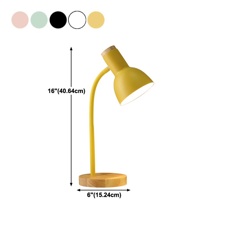Modern Style Conical Nightstand Lamp Metal 1-Light Table Light for Bedroom