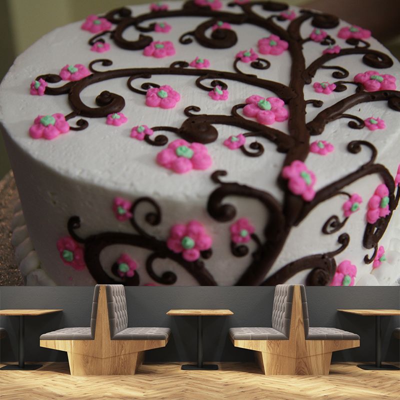 Simple Dessert Mural Wallpaper for Commerce Shop Decoration, Waterproofing