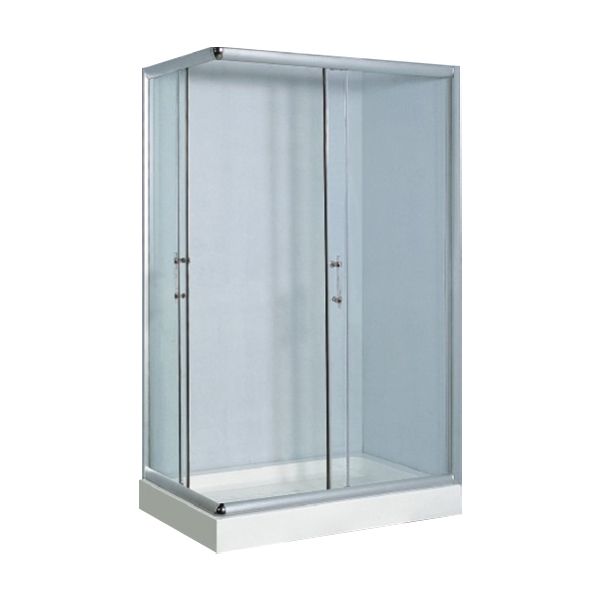Rectangular Shower Kit Semi Frameless Tempered Glass Shower Enclosure