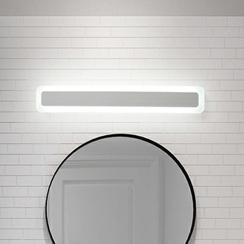 Vanité en forme de bar Light Minimaliste de salle de bain acrylique LED Mur mural moulu en blanc