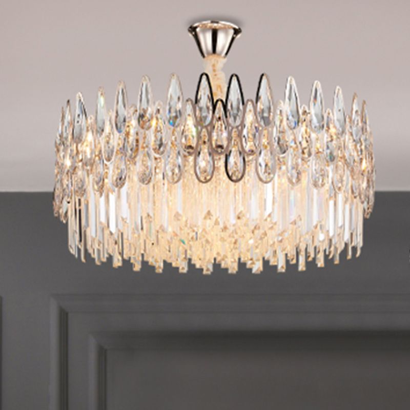Iluminación de lámpara de lámpara moderna luz de cristal transparente para sala de estar