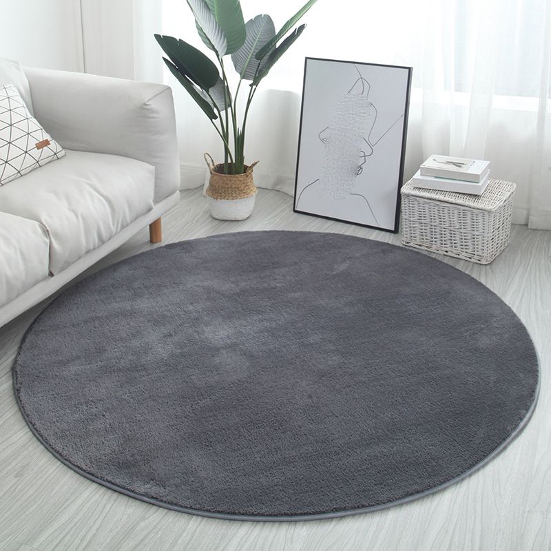 Tapis gris de couleur unie, moderne, en Polyester, résistant aux taches, pour la décoration de la maison