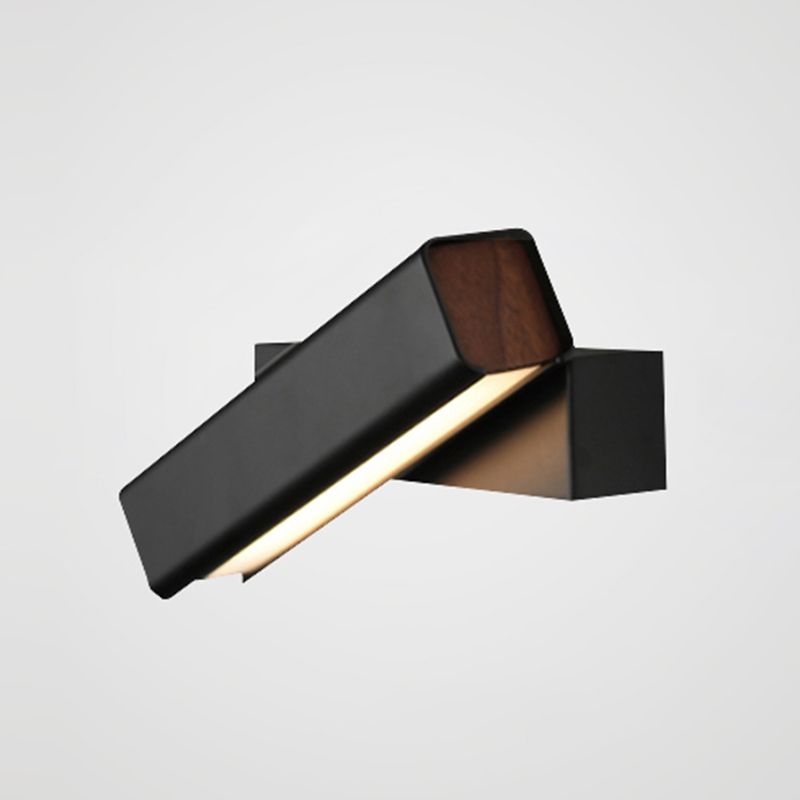 Rectangle Shape Metal Wall Lighting Idea Modern Style 1 Light Wall Light Fixture