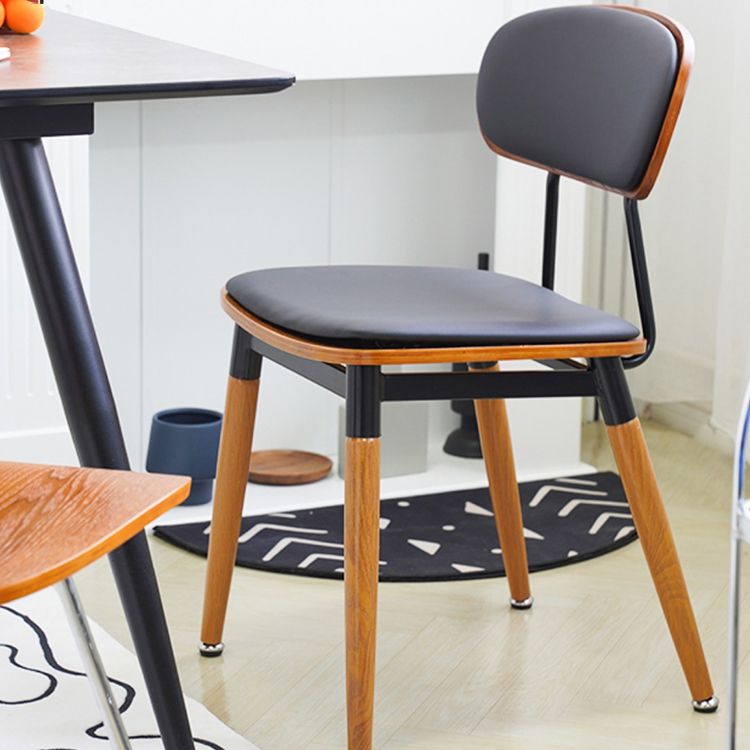 Contemporary Style Open Back Upholstered Dining Side Chair for Home