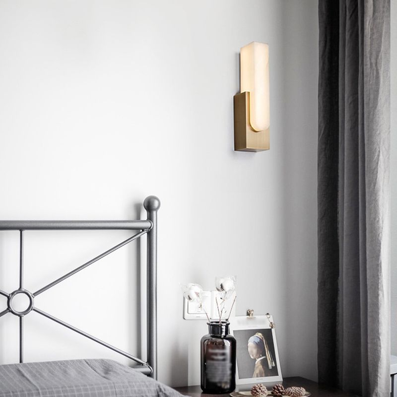 Post-Modern Wall Sconce Marble-Shade Sconce Light Fixture for Living Room