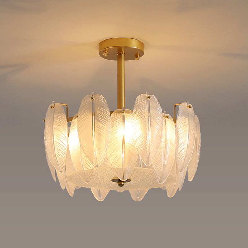 Nordic White Glass Shade Ceiling Lamp Simple Flush Mount Light Fixture
