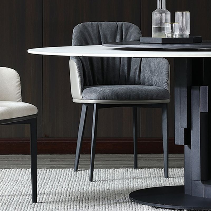 Round Stone Top Dining Table Contemporary Dining Table with Turntable