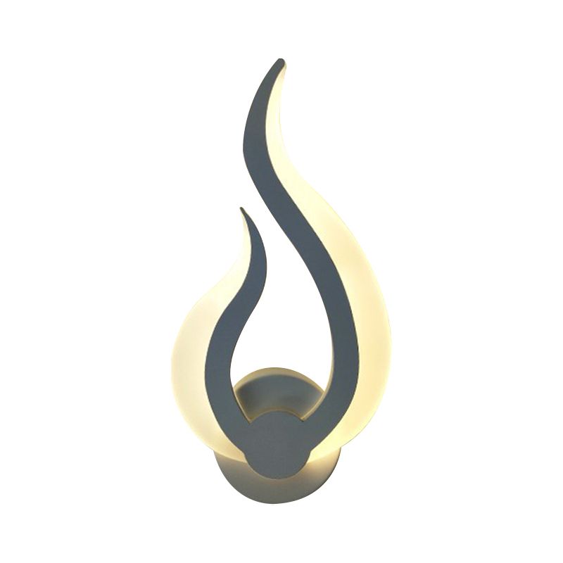 Flame Shaped Bedroom Wall Sconce Lighting Acrylic LED Nordic Wall Mount Light in Warm/White Light