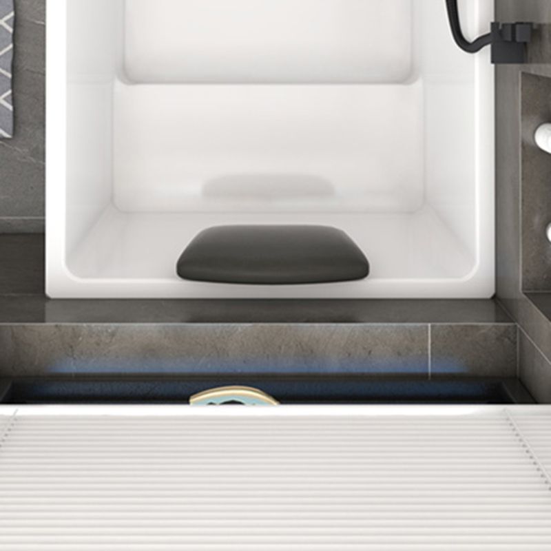 White Acrylic Indoor Bath Tub Soaking Tub with Internal Drain