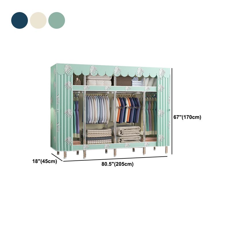 Contemporary Style Wardrobe Metal 1 Door Wardrobe Closet With Shelves