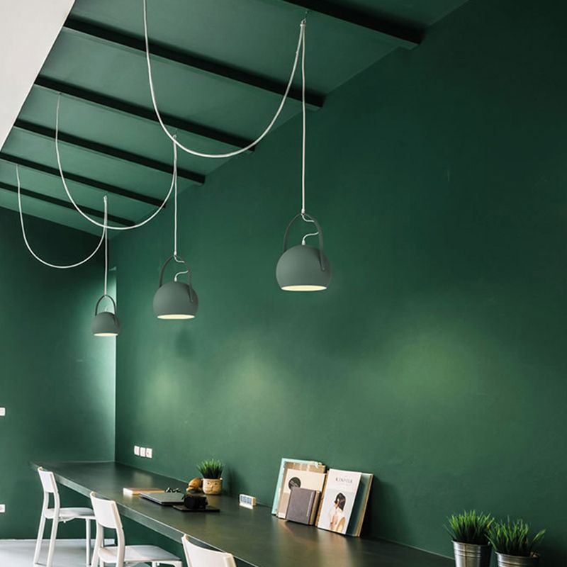 Luz colgante de burbujas metal contemporáneo 1 comedor ligero iluminación en verde