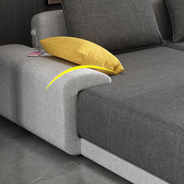 Modern Removable Cushions Sofa Reversible Chaise Sofa with Pillows