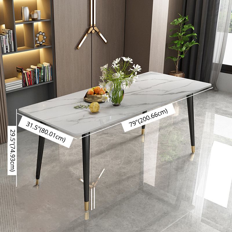 Modern Sintered Stone Dining Room Set Standard Height with Rectangle Top Dining Set