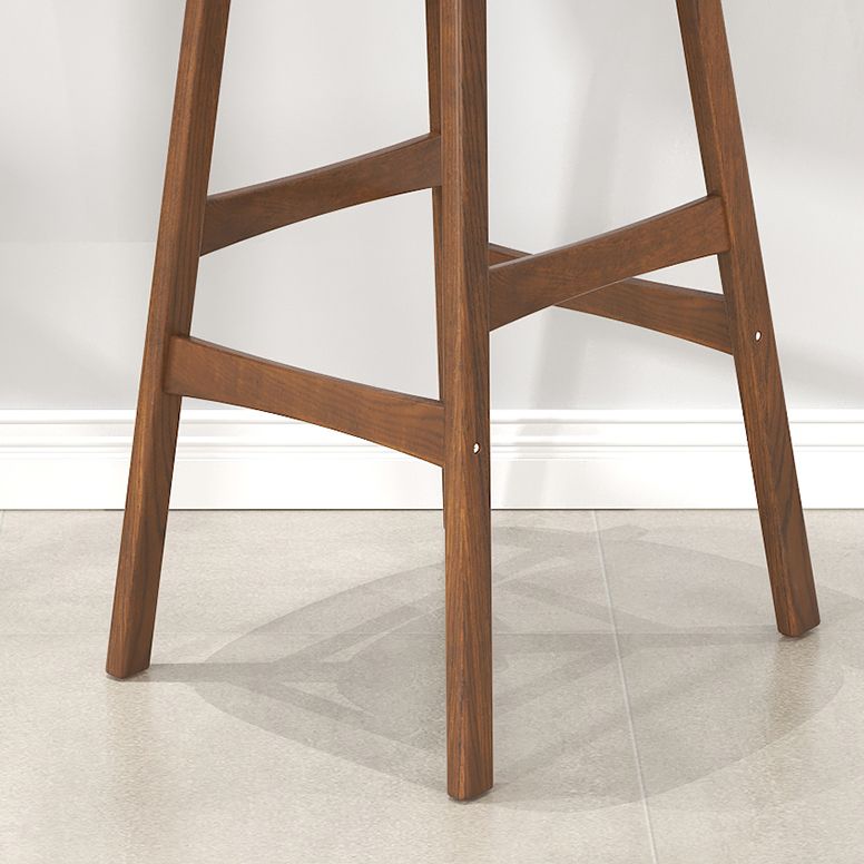Contemporary 41.34" Upholstered Bar Stool with Solid Wood Base