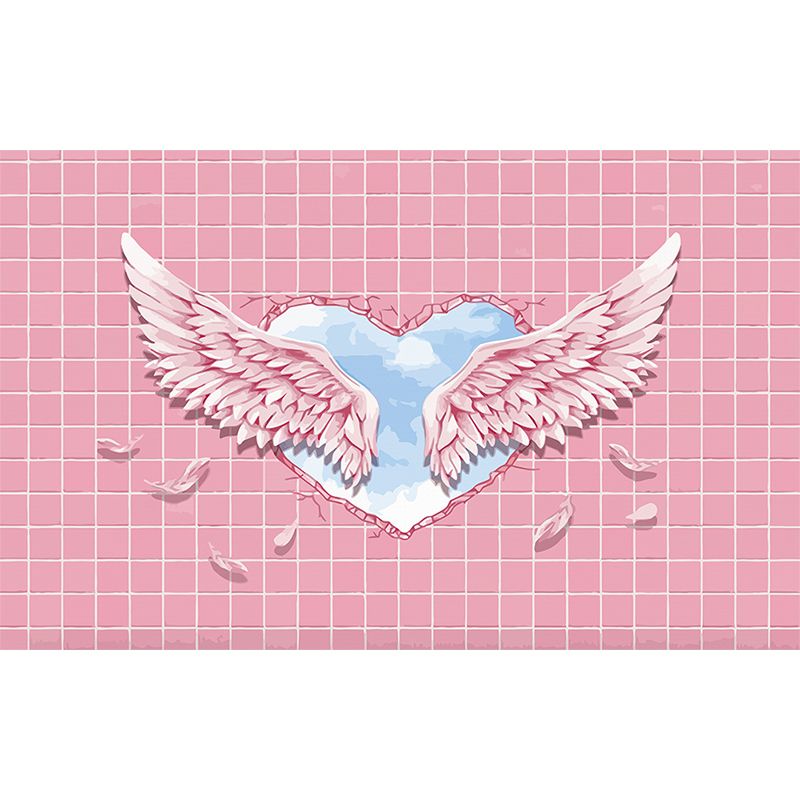 Large Bird Wing Mural Wallpaper Modern Natural Animals Wall Decor in Pastel Color