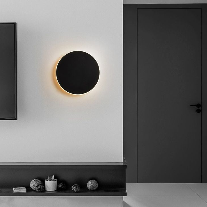 Lámpara montado en la pared redonda simplicidad posmoderna lámpara de montaje de pared acrílica para sala de estar