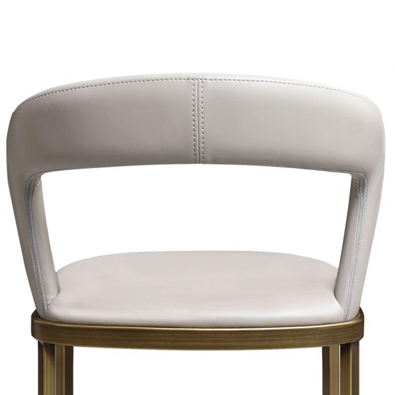 Armless Modern Counter Stool Faux Leather and Metal Counter Bar Stool