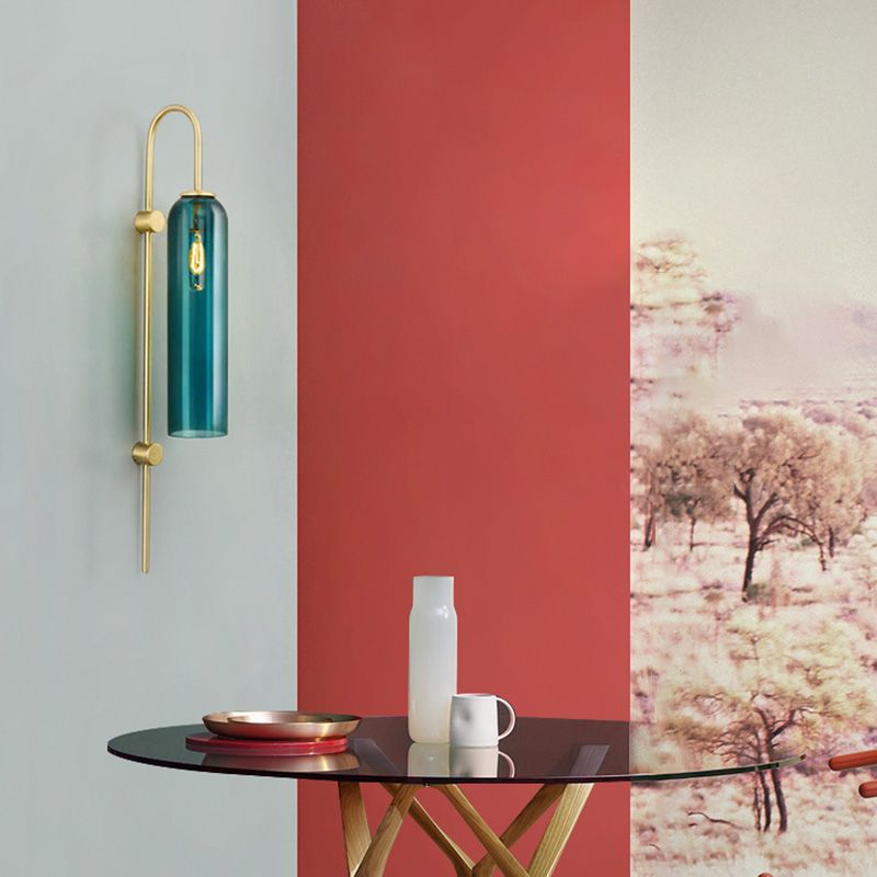 Gooseneck Sconce Light Fixture Minimalist-Style Glass Wall Mounted Light Fixture