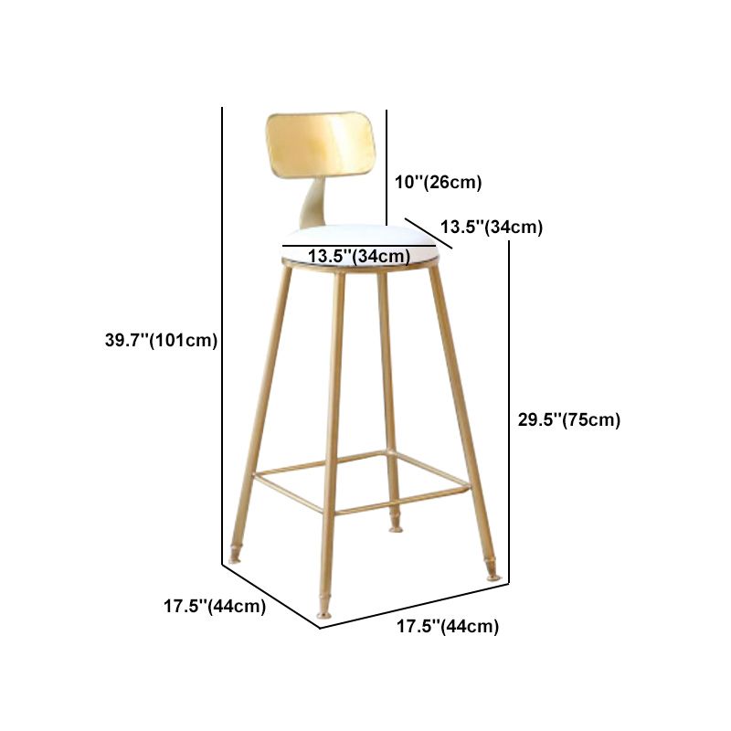 Coffee Shop Modern Barstool Circular Seat Bar Stool with Gold Base
