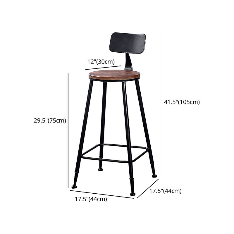 29.53" Industrial Bar and Counter Stool Low Back Stool with 4 Legs