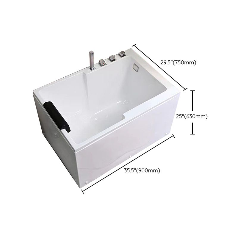 Modern Acrylic Rectangular Tub 29.53-inch Wide Soaking Bathtub