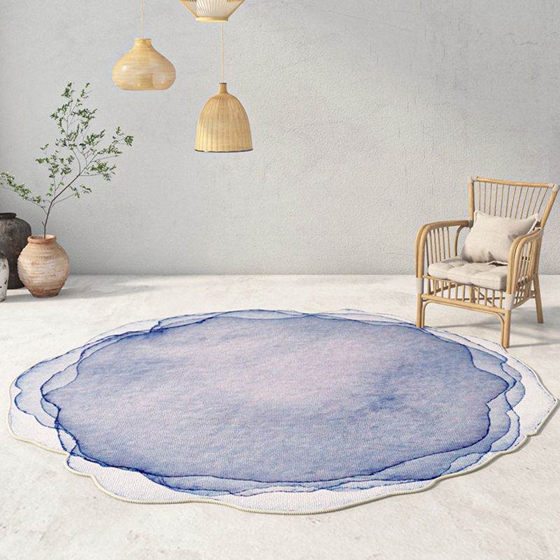 Contemporary Solid Color Carpet Orange Polyester Area Carpet Anti-Split Rug for Home Decor