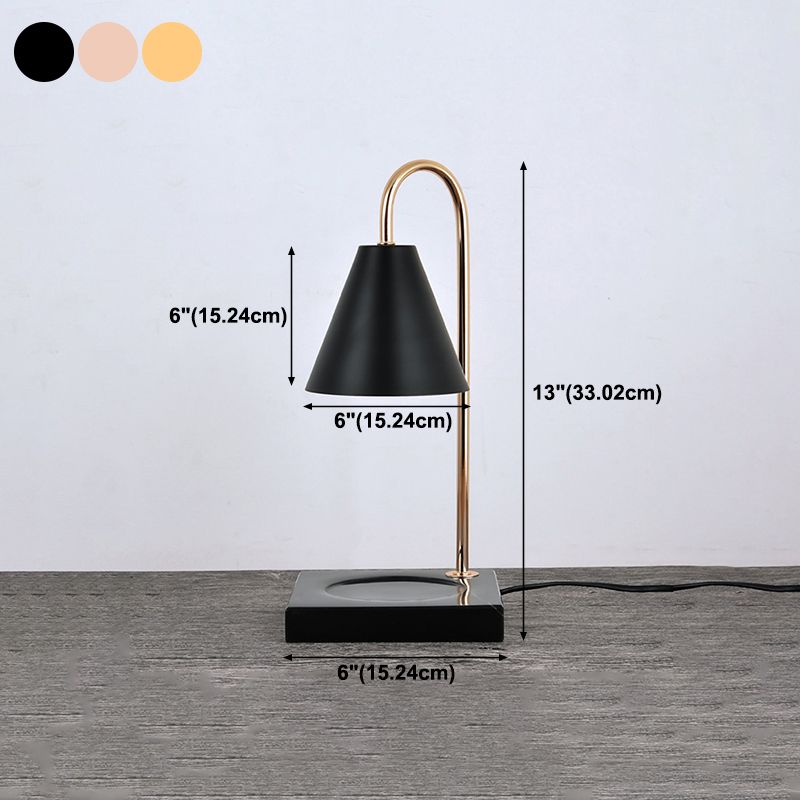 Postmodern Style Cone Shape Table Light Metal 1 Light Nightstand Lamps for Bedside