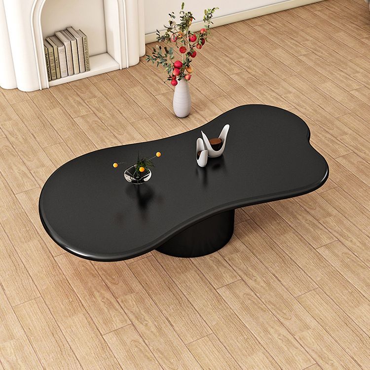 Scandinavian Free Form Coffee Table with Pedestal Base in Solid Wood