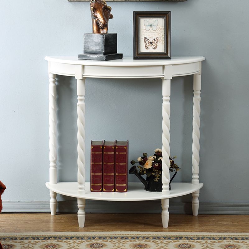 4 Legs Half Moon Wood Mid-Century Modern Console Table for Hall
