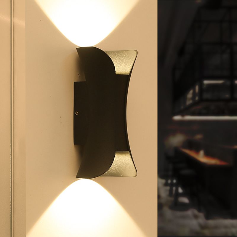 Aluminum Curved Wall Mounted Light Fixture Modern Style 2-Lights Sconce Lights
