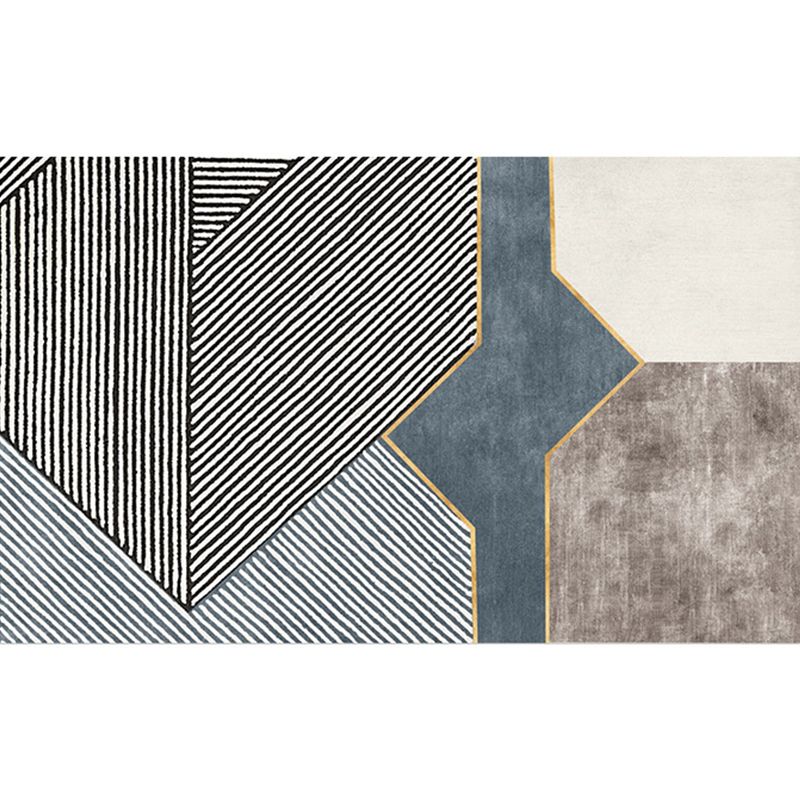 Hedendaags artistiek gedrukt tapijten Polyester binnen tapijt Non-slip achterstappert tapijt voor woonkamer