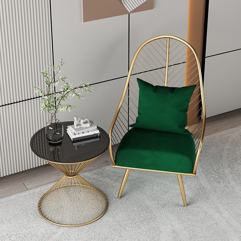 Glam Accent Chair Living Room Reclining Basic Four Legs Pillow Back Parsons Chair