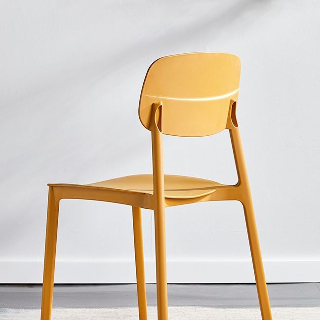 Scandinavian Plastic Patio Dining Side Chair Open Back Stacking Side Chair