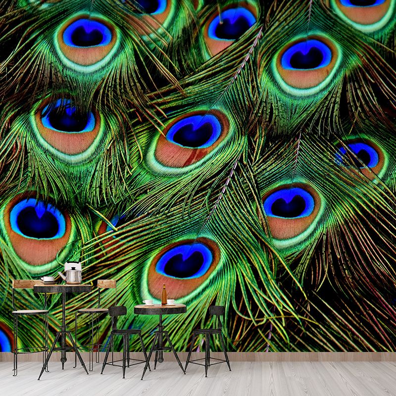 Contemporary Feather Print Stain Resistant Photography Indoor Wallpaper Decorative