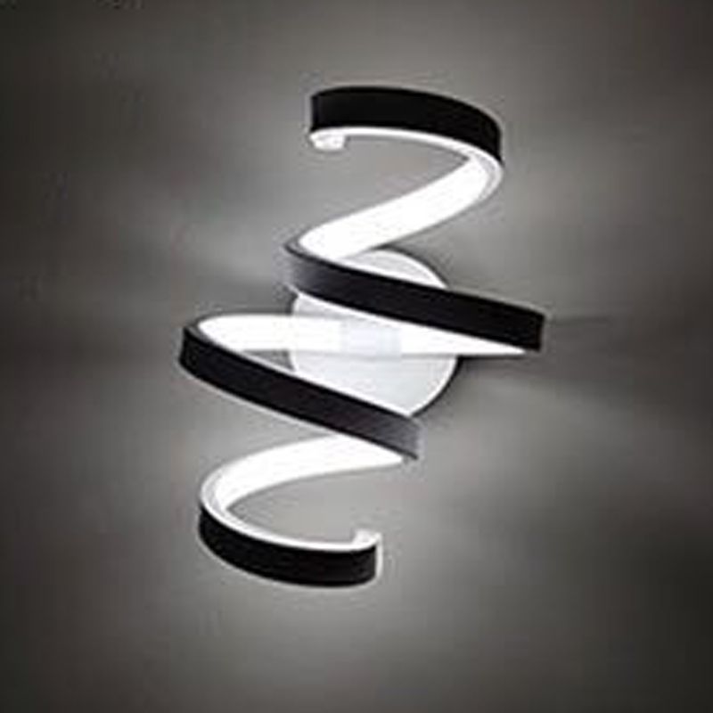 Lámpara de pared espiral de estilo moderno 1 accesorios de iluminación de pared de luz en acabado blanco