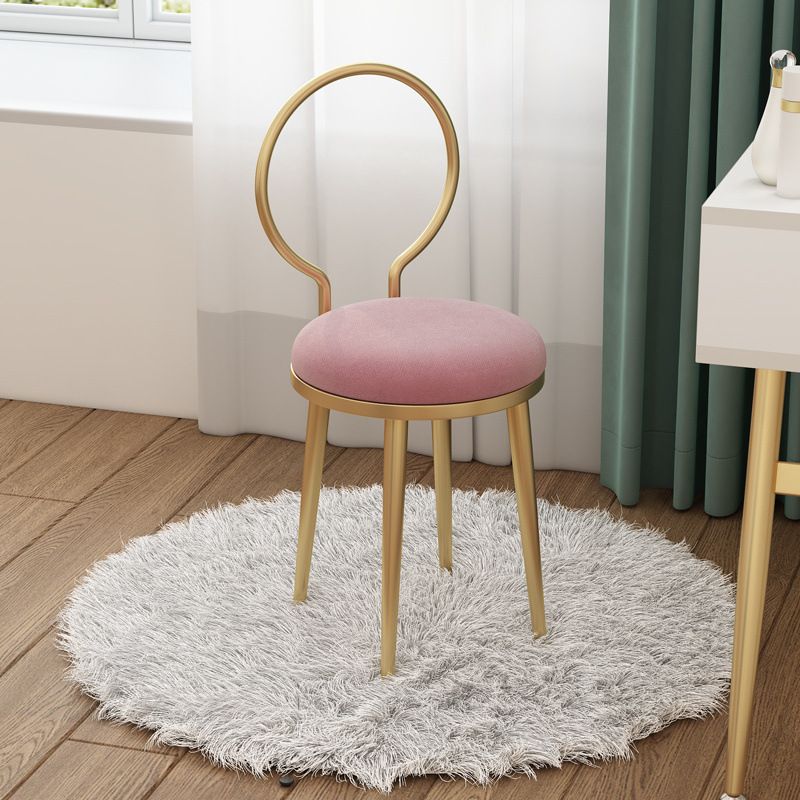 Glam Velvet Dining Chair Open Back Dining Side Furniture with Gold Legs in Matte Finish