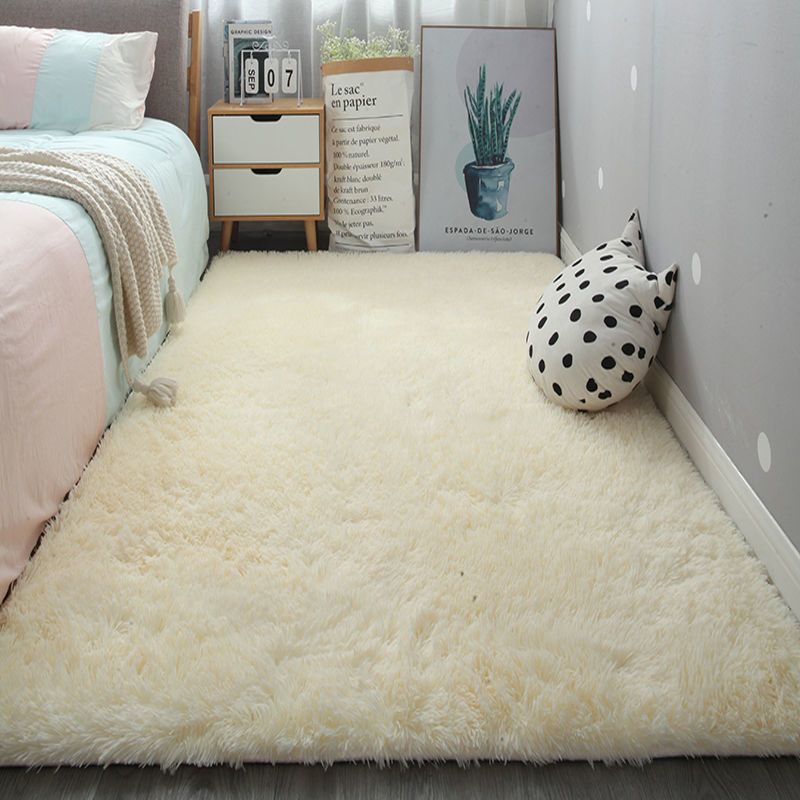 Comfort Home Decoration Area Rug Plain Shag Carpet Polyester Non-Slip Backing Indoor Carpet