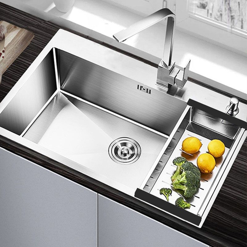 Single Bowl Kitchen Sink Stainless Steel Kitchen Sink with Strainer