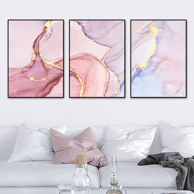 Watercolor Pattern Canvas Print Soft Color Modern Art Style Painting for Living Room