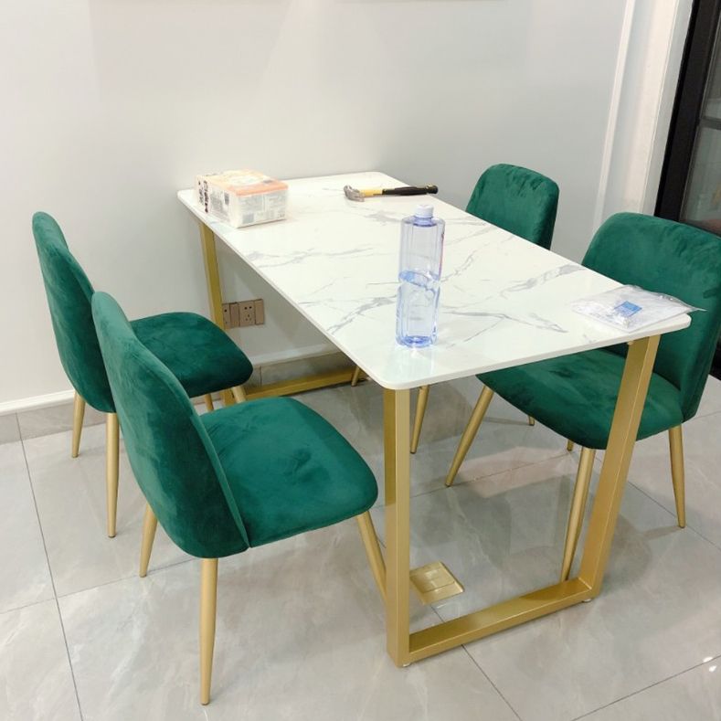 Rectangle Scandinavian Style Dining Room Set Sintered Stone Top Dining Furniture Set