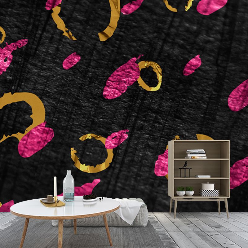 Autocollant Mural en aluminium avec cercles modernes, décoration murale de couleur foncée résistante à l'humidité pour chambre