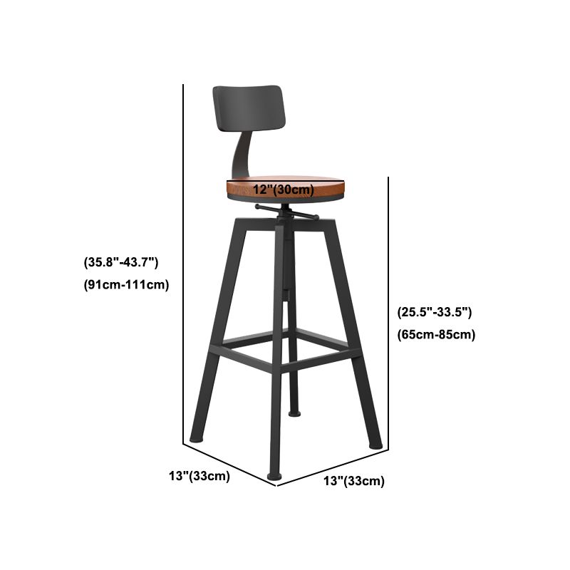 Round Metal Counter & Bar Stool Industrial Footrest Counter-height Stool